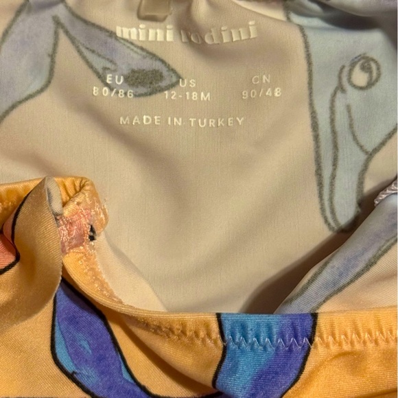 NWOT. Mini Rodini Shell Print One Piece Bathing Suit 12-18 months - Picture 2 of 3